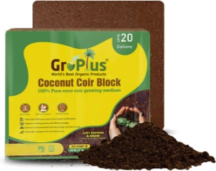 Coco Coir Brick Gro-Plus 5kg Premium 10 Pound Coir Block  10 pound, 10 lb, 5kg Coco Coir, premium coir bricks, natural substrate, mushrooms, healthy growth, eco-friendly, water retention, aeration properties, plant development, cost-effective, versatile option, sustainability, quality, compressed block, coconut coir, growing medium, soilless, standalone, soil amendment, soil structure, nutrient availability, environmentally conscious growers