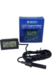 Mini Digital Hygrometer Humidity Gauge With 36" Wired Probe  Growers Select Hygrometer, Mini Digital Hygrometer, humidity gauge, 36" wired probe, humidity monitor, high humidity environments, fruiting chamber humidity, grow tent humidity, accurate humidity readings, real-time humidity monitor, digital display hygrometer, mushroom cultivation, grow room tools, humidity control for growers, hygrometer for grow tent, humidity measurement tool