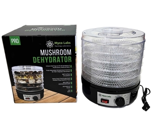 Mycolabs 350W Mushroom Dehydrator With Adjustable Temperature Control  Mycolabs Original Mushroom Dehydrator, mushroom drying, flavor preservation, potency preservation, custom molded trays, large mushrooms, 350W conductive heating element, even heating, low heat drying, health benefits, SMART air circulation system, BPA-free, dishwasher safe, adjustable temperature control, efficient drying, mushroom drying.