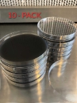 Pre-Poured Sterilized BLACK MEA Agar Plates (10-Pack)  Mycolabs, Black Agar plates, mushroom-growing, organic ingredients, lab-grade carbon, white mycelium, harmful bacteria, pre-poured plates, fresh daily, cultivation, isolation, nutrient agar, activated charcoal, carbon black, mycology, robust mycelium, mold, culture plate, chloramphenicol, colony morphology,