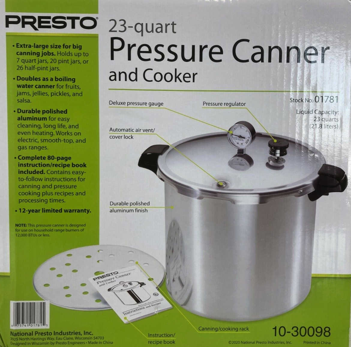 23 Qt. Pressure Canner & Cooker