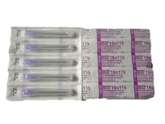 Sterile Syringe Needles 1.5" 16G (Pack of 5) 